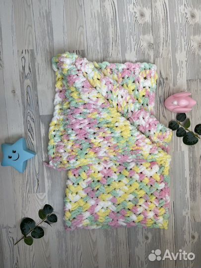 Детский вязаный плед (конверт на выписку)