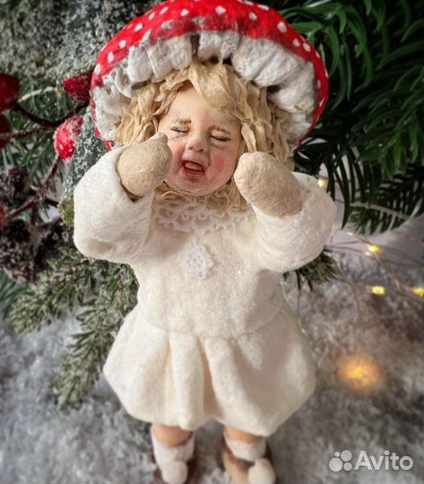 Дети на утреннике, ватная ёлочная игрушка