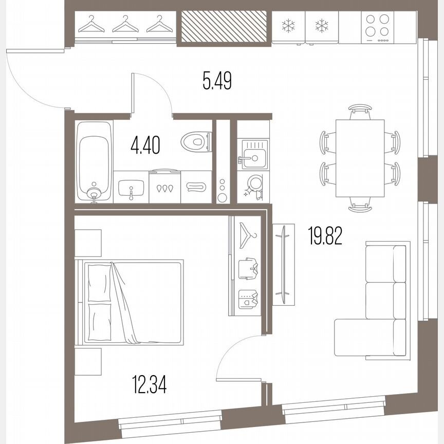 1-к. квартира, 42,1 м², 3/10 эт.
