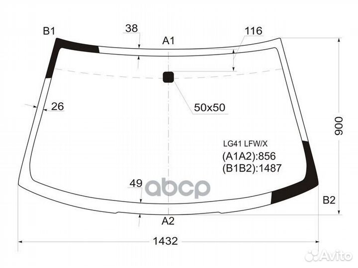 Стекло лобовое mitsubishi lancer 4D SED 95-00 L