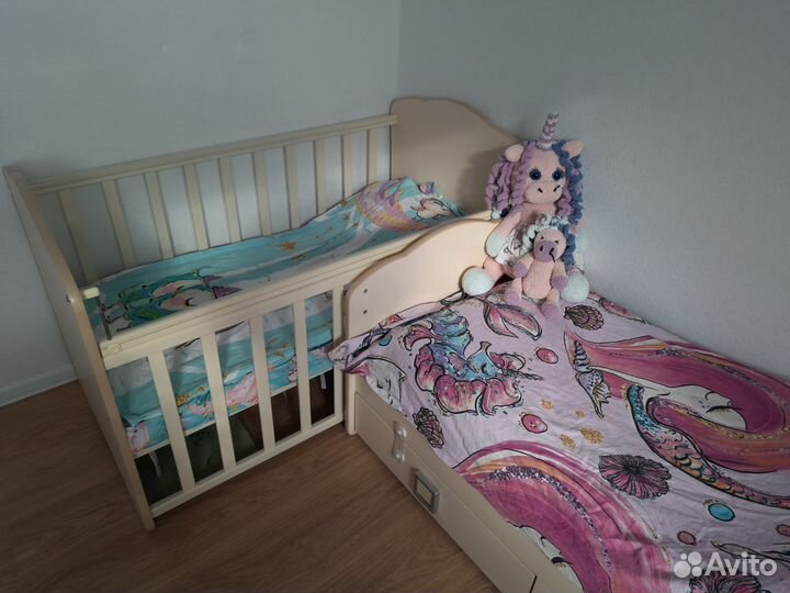 Детская кроватка трансформер 2 в 1