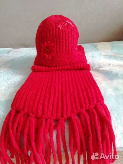 Шарф женский и шапочка комплект