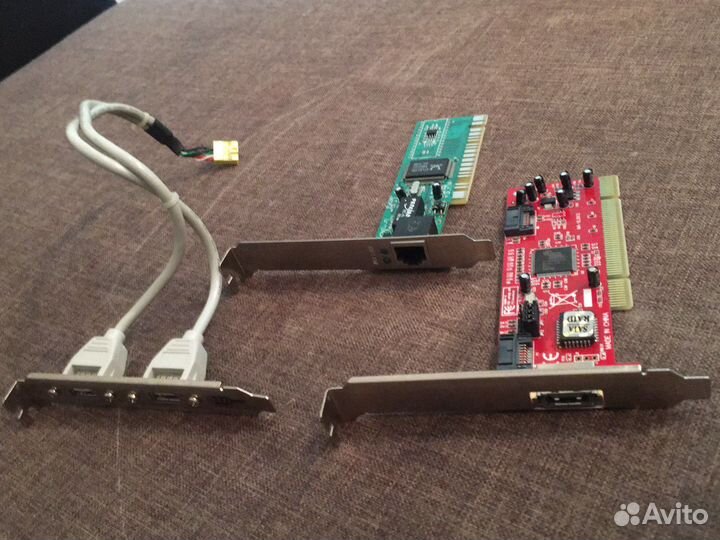 Сетевая карта, карта SATA, карта доп. Юсб
