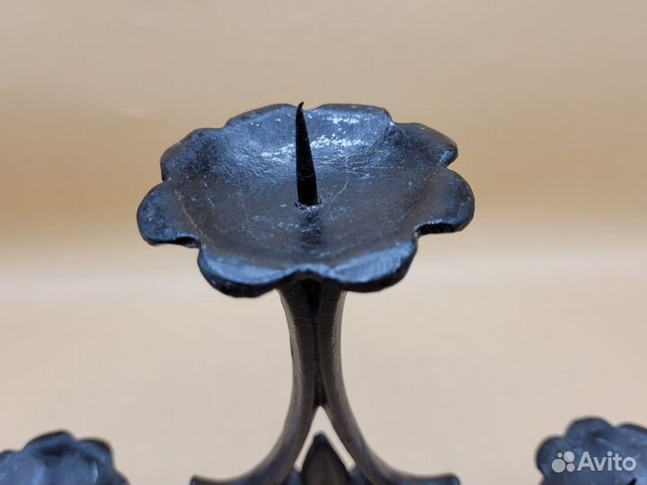 Подсвечник на 3 свечи ажурный Касли Куса 27*27 см