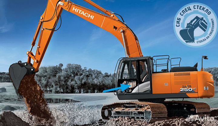 Стекло дверное левое нижнее Hitachi Zaxis 3G-5G