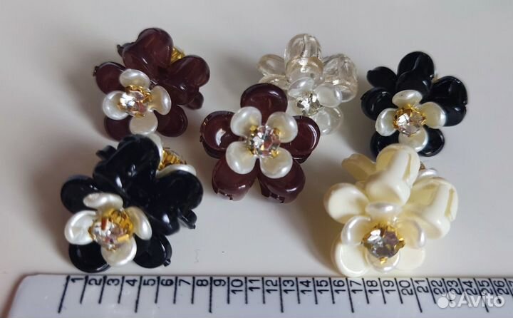 Мини крабик для волос цветок