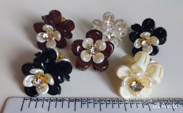 Мини крабик для волос цветок