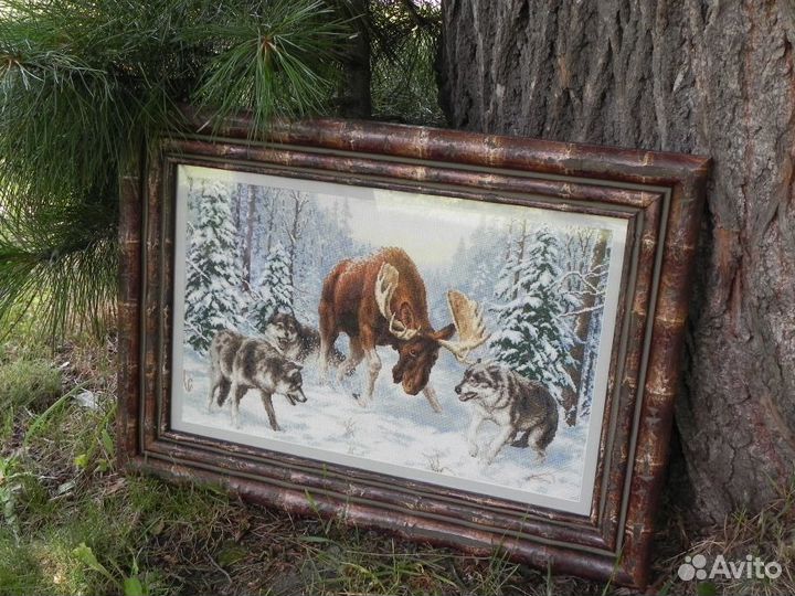 Картина вышита для вашей дачи или охотничьего дома