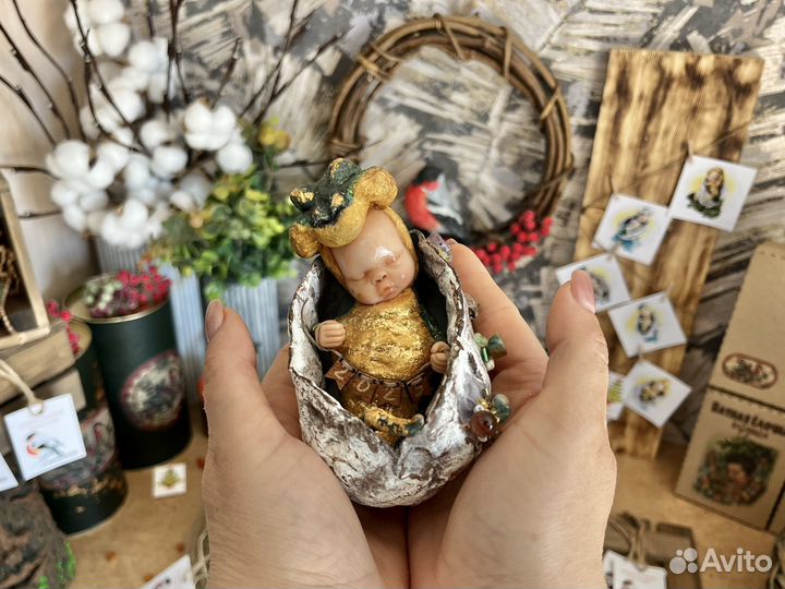 Ватная ёлочная игрушка Змея