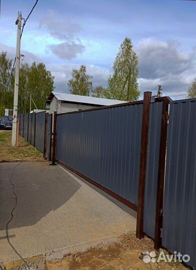 Ворота откатные с калиткой
