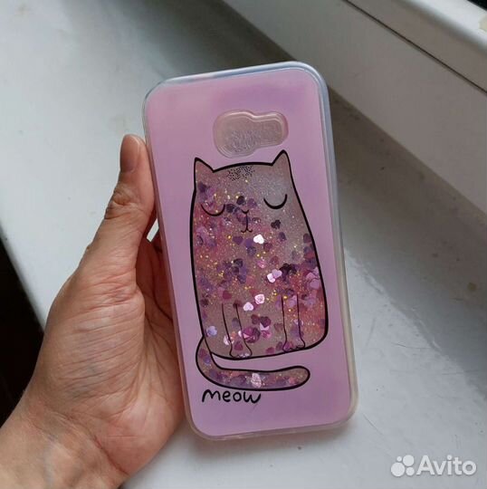 Жидкий чехол на самсунг гэлакси A5 с кошкой