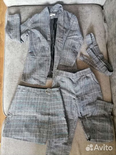 Костюм для девочки школа школьная форма серый 3ка