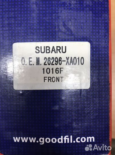 Колодки передние goodwill 1016F subaru impreza