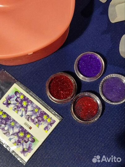 Ванночка для маникюра блёстки зажимы