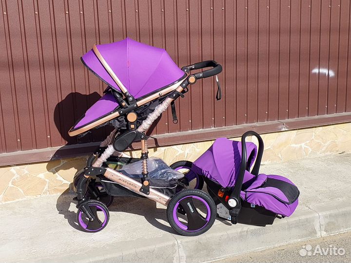 Коляска 3в1 Новая красивая (Fiolet Star)