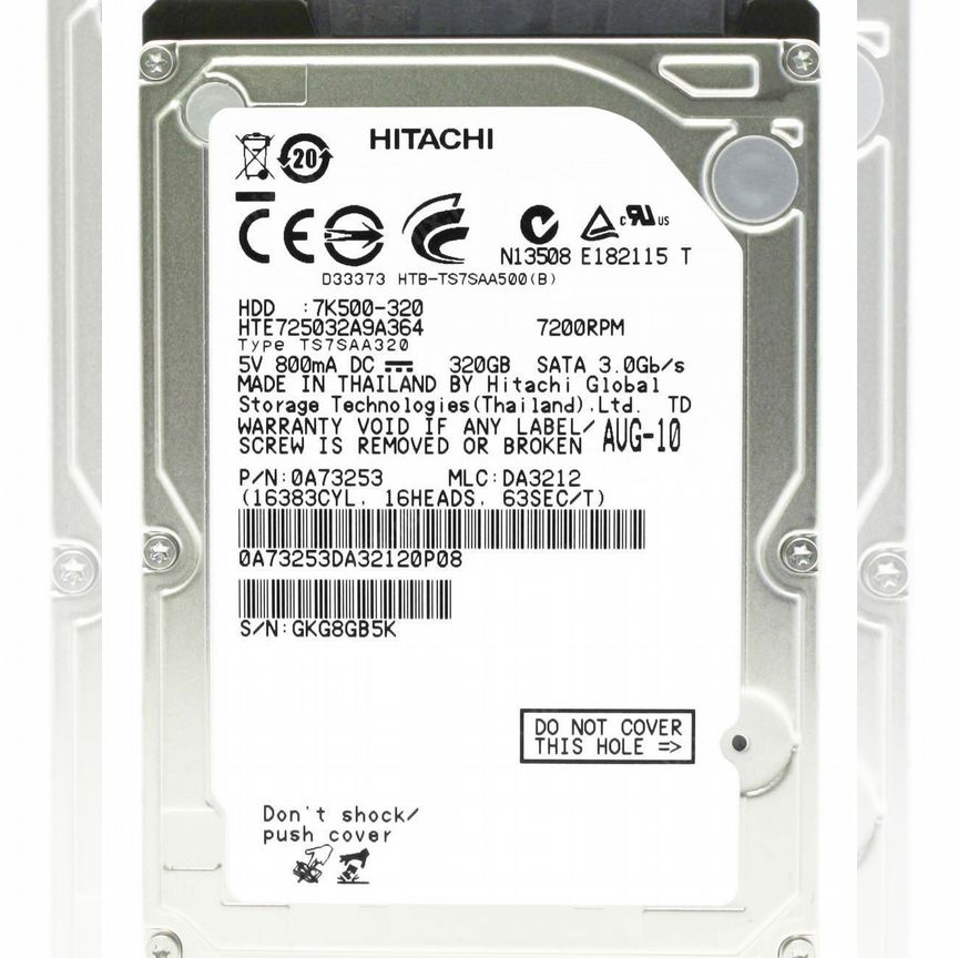 [0A73253] Жесткий Диск Hitachi 320gb Sata2 2,5" Hdd 0a73253