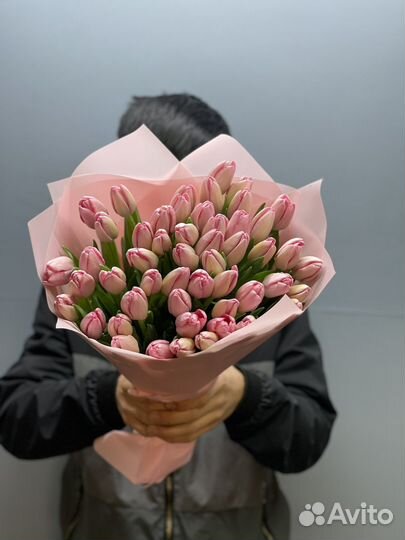 Тюльпаны розы 101 штук букеты цветы