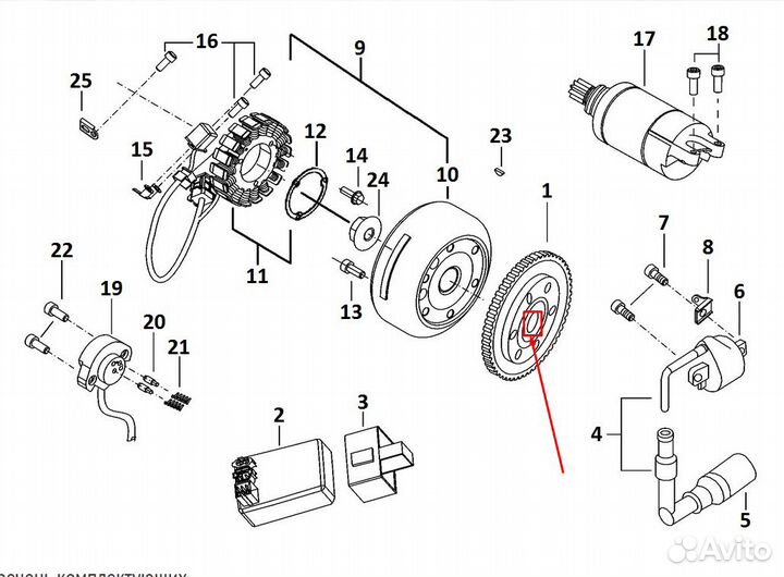 Подшипник муфты пусковой квадроцикл рм 500 TGB