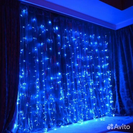 Гирлянды-шторы на окно и на ёлку