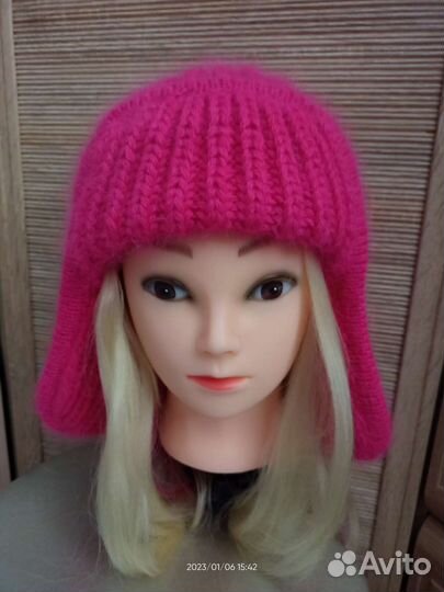 Шапка-ушанка из пуха норки