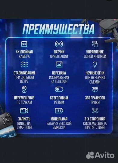 Квадрокоптер с камерой / Дрон на радиоуправлении