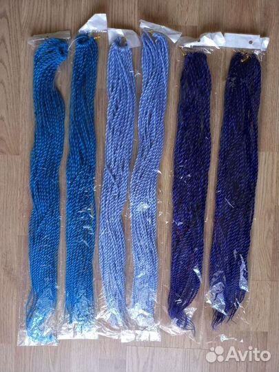 Комплект синих се кос, микс, синегальские косы, но