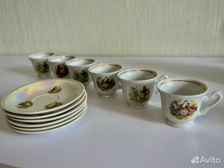 Кофейный сервиз Пастушка Свидание, фарфор