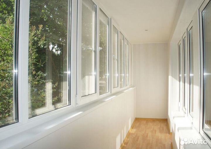 Остекление балкона 3200 на 1420 пластиковое