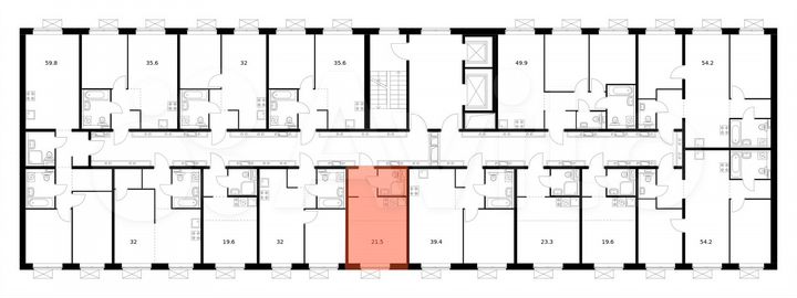 Квартира-студия, 21,4 м², 13/16 эт.