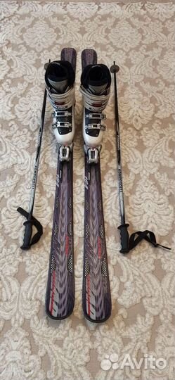 Горные лыжи, ботинки, палки