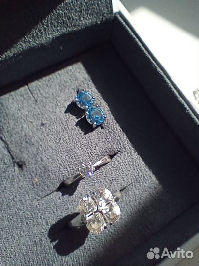 Кольцо, серьги пусеты