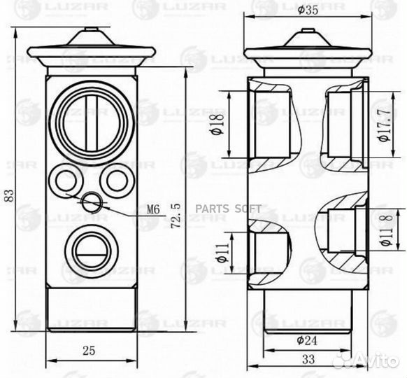 Luzar ltrv 1550 Клапан расш. кондиционера (трв) Me