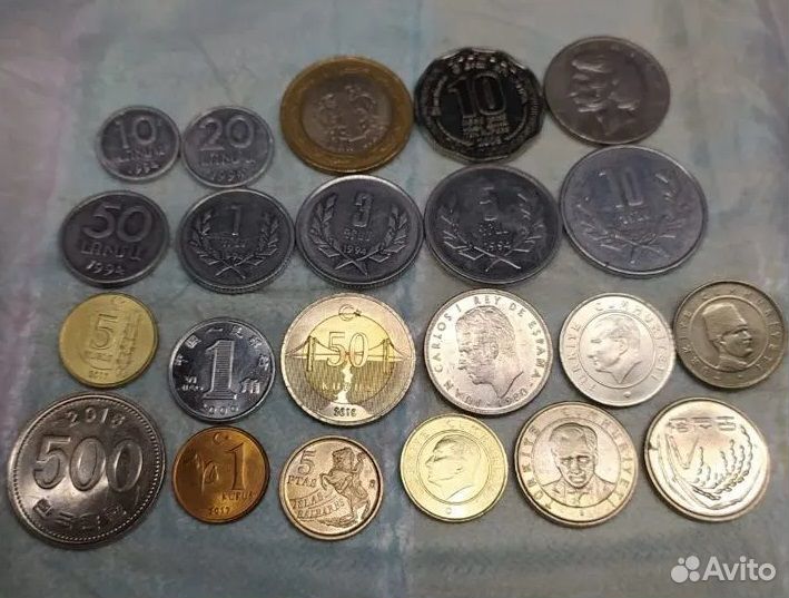 Монеты разных стран, России и СССР 40 штук