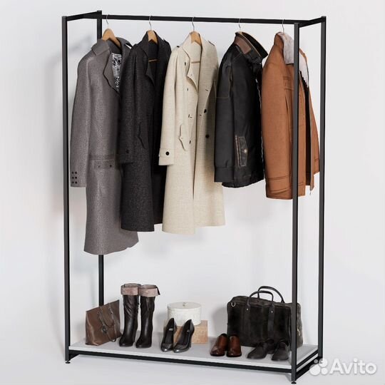 Стеллаж для одежды в стиле Лофт A17120-02-чб (170х