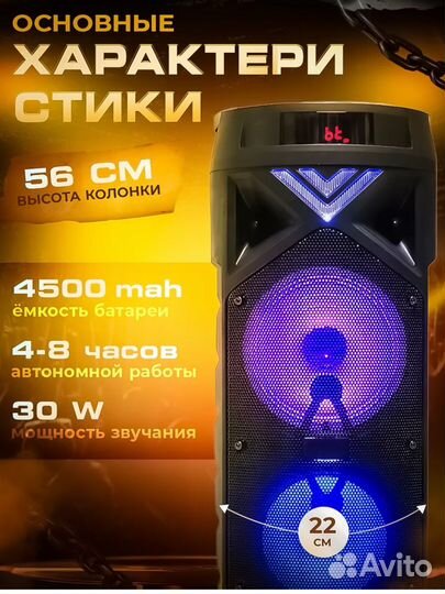 Музыкальная колонка с блютузом и караоке новая