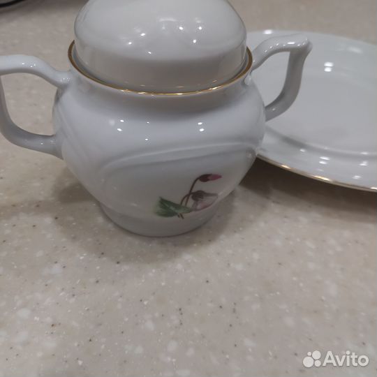 Сахарница и масленка Цикламен