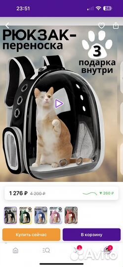 Переноска для кошек