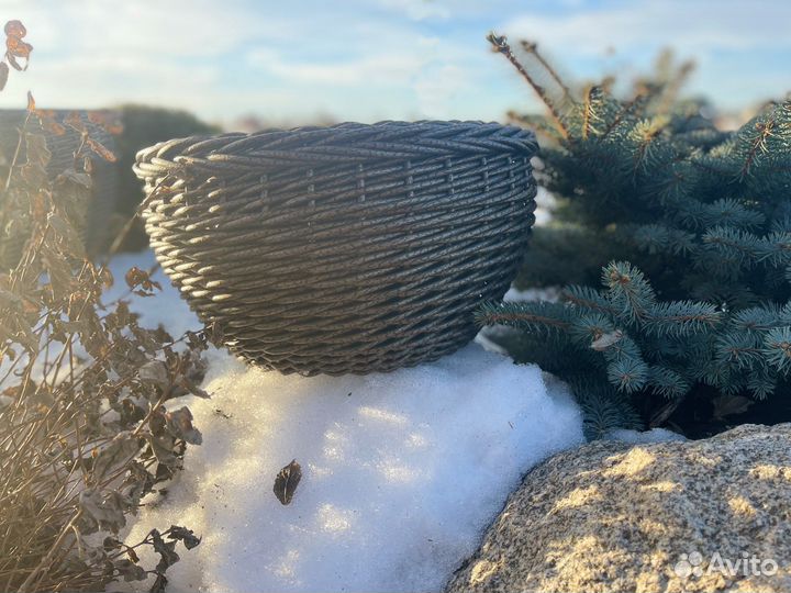 Набор кашпо из ротанга