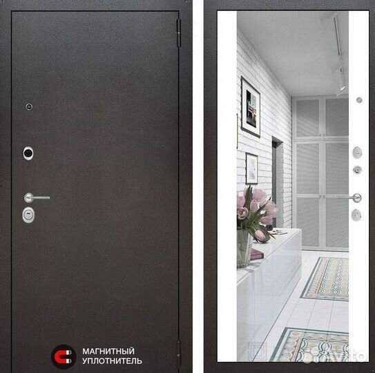 Дверь входная Серая металлическая