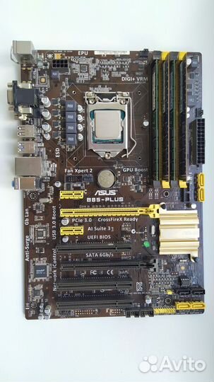 Материнская плата Asus B85-plus с процессором