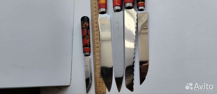 Набор кухонных ножей, хохлома, СССР