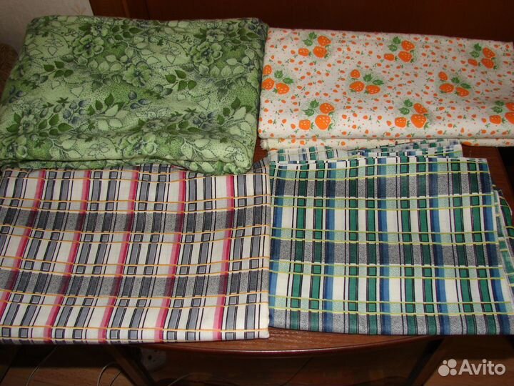 Ткани разные, простыни и полотенца лен СССР