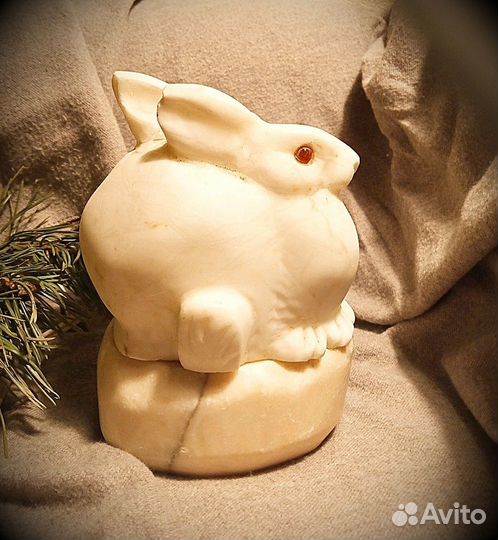 Светильник (ночник) СССР мрамор зайцы