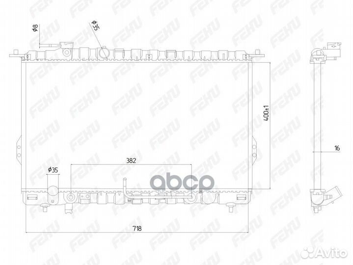 Радиатор охлаждения Hyundai Sonata (98) 2.0/2