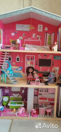 Домик кукольный 3 этажа с лифтом