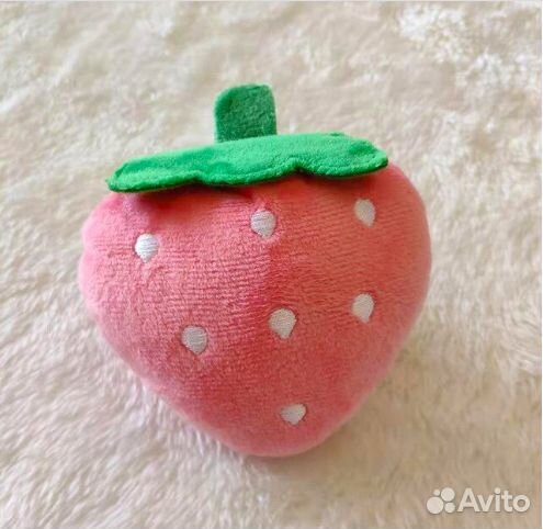 Игрушка Клубничка для животных, пищит, шуршит