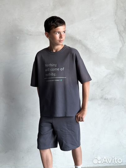 Костюм летний для мальчика футболка+ шорты 152-158