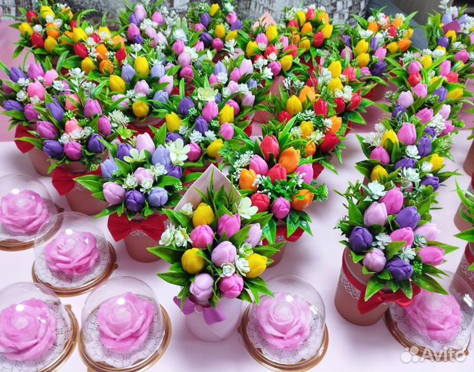 Букет из мыла тюльпаны