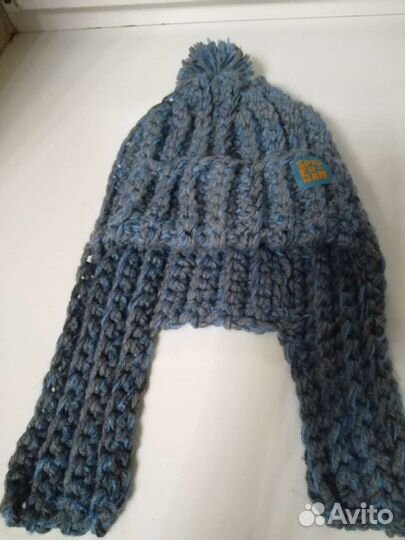 Шапка ушанка вязаная