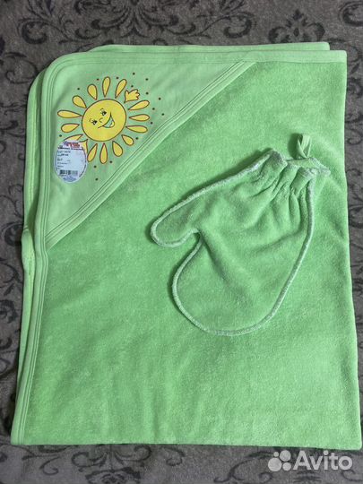 Полотенце банное с рукавичкой детское
